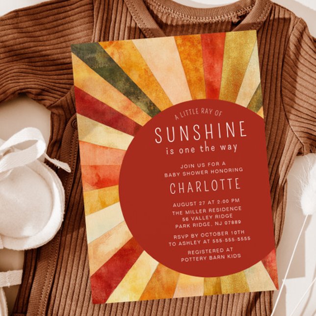 Convite Pequeno Chá de fraldas Sol (Criador carregado)