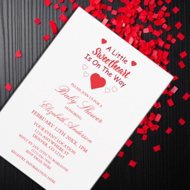 Convite Pequeno Chá de fraldas Swetheart (Criador carregado)