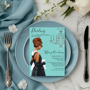 Convite Pequeno Chá de panela de Vestido Azul Convidado
