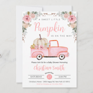 Convite Pequeno Chá Russo de Carro-Pumpkin Rosa