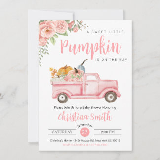 Convite Pequeno Chá Russo de Carro-Pumpkin Rosa