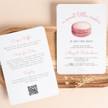 Pequeno Código QR de Macaron Cookie Rosa Festa de 