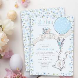 Convite Pequeno Coelhinho com Chá de fraldas de Garoto Bon