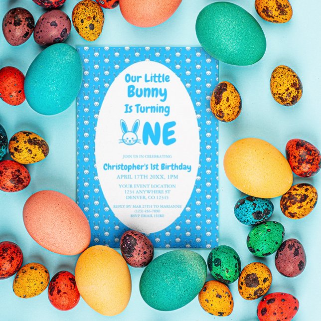 Convite Pequeno Coelhinho Primeiro Aniversário (Criador carregado)