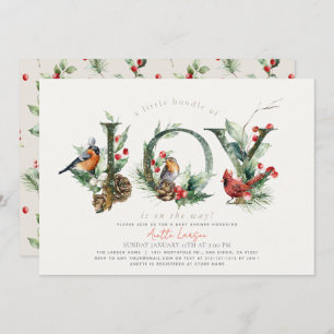 Convite Pequeno conjunto de aves alegres beige Chá de fral