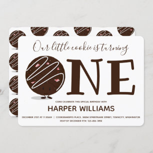 Convite Pequeno Cookie Transformando Um Primeiro Aniversár
