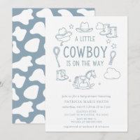Pequeno Cowboy Está a Caminho Churrasco de Bebê Me