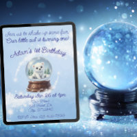 Pequeño Cubo Um, Urso Polar Globo de Neve Aniversá