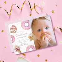 Pequeno Cupcake Rosa, primeiro aniversario de Foto