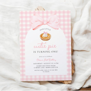 Convite Pequeno Cutie Pie Coquette Primeiro Aniversário