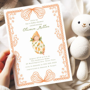 Convite Pequeno Cutie Swaddled Baby Shower