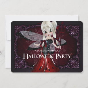 Convite Pequeno Diabo Senhorita Fantasia Halloween Convide