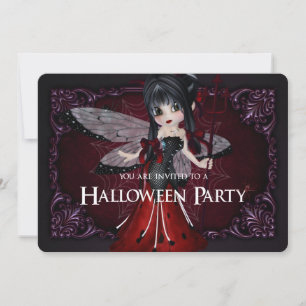 Convite Pequeno Diabo Senhorita Fantasia Halloween Convide