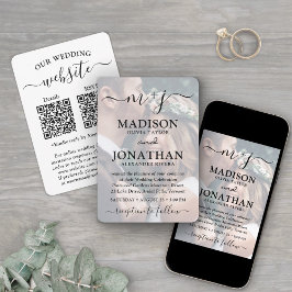 Convite Pequeno e Estiloso QR Code de Foto de Casamento Tu