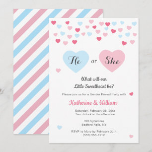 Convite Pequeno Gênero doce Revele convite, Namorados