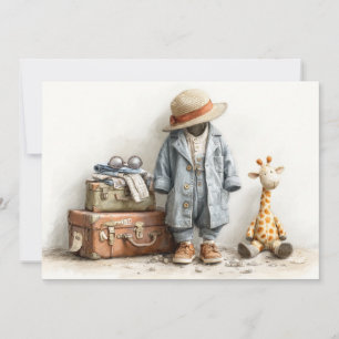 Convite Pequeno Globetrotter – Aventura de 1º Aniversário