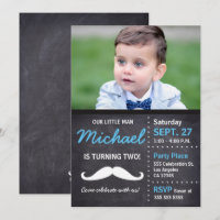 Pequeno Homem Foto de Aniversário Mustache