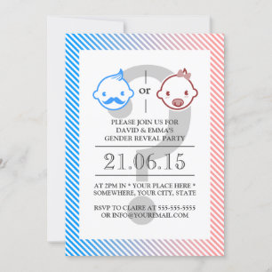 Convite Pequeno Homem ou Pequena Miss Gênero Revela