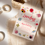 Convite Pequeno Inseto Chá de fraldas<br><div class="desc">Cartão de convite para chá de fraldas de menina bonita com ilustração de joias,  flores e estrelas. O texto diz "um inseto de amor está a caminho".</div>