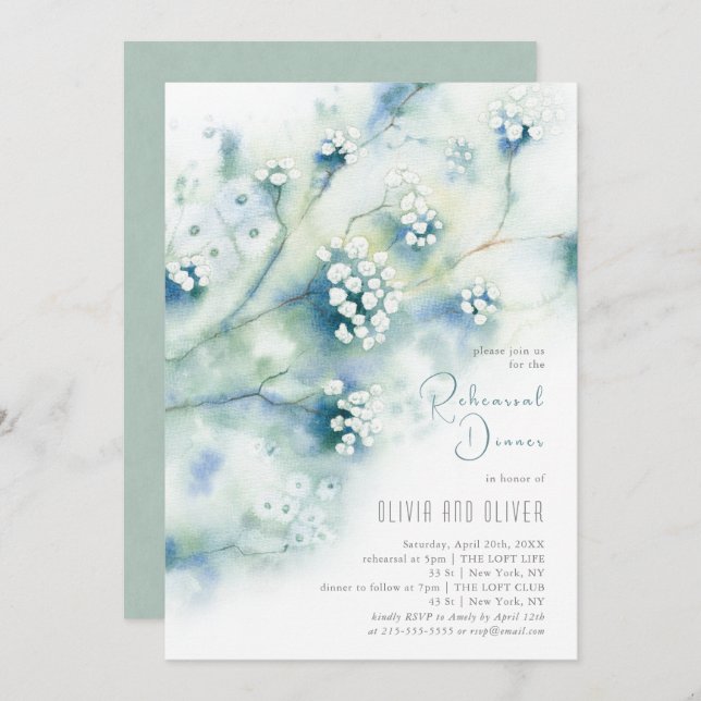Convite Pequeno Janto de ensaio das flores brancas (Frente/Verso)