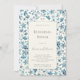 Convite Pequeno Janto de ensaio de flores azuis