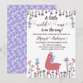 Convite Pequeno lama Bunny Chá de fraldas Wild um