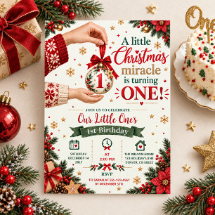 Convite Pequeño Milagre de Natal Primeiro Aniversário