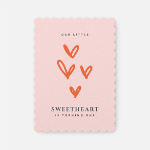 Convite Pequeno Namorados Swetheart Primeiro Aniversário