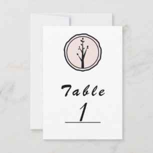 Convite Pequeno Número de Mesa de Casamento na Natureza co