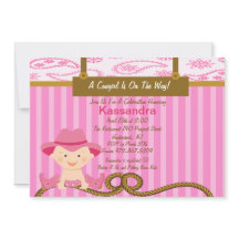 Convite pequeno ocidental do chá de fraldas da