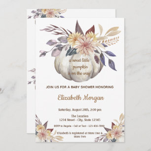Convite Pequeno Pampkin, Chá de fraldas Flores