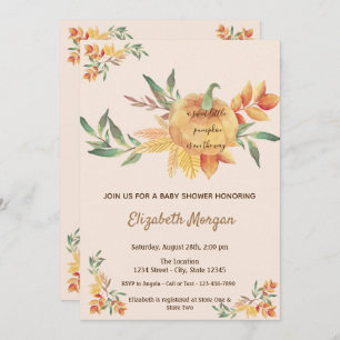 Convite Pequeno Pampkin, deixa Chá de fraldas