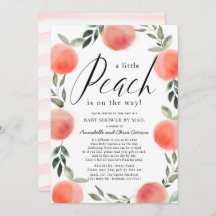 Pequeno Peach Watercolor Chá de fraldas por Correi