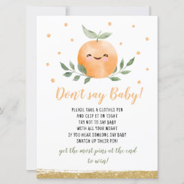 Convite Pequeno Porco Laranja Não Diga Jogo de Bebê