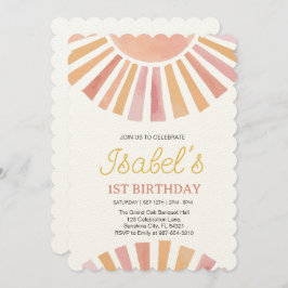 Convite Pequeno Primeiro aniversário à Luz do Sol, Nascime