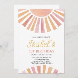 Convite Pequeno Primeiro aniversário à Luz do Sol, Nascime