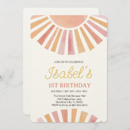 Convite Pequeno Primeiro aniversário à Luz do Sol, Nascime