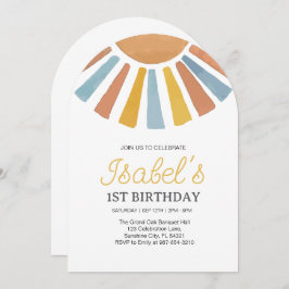 Convite Pequeno Primeiro aniversário à Luz do Sol, Nascime