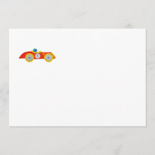 Convite Pequeno primeiro aniversario de Carro Vermelho