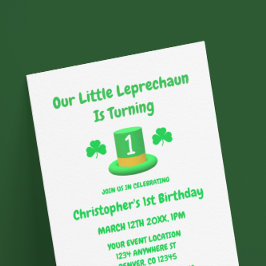 Convite Pequeno primeiro aniversario Leprechaun