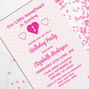 Convite Pequeno primeiro aniversario Swetheart