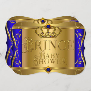 Convite Pequeno Príncipe Chá de fraldas Régal Coroa Azul 9