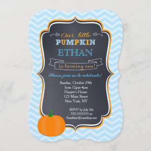 Convite Pequeno Pumpkin Aniversário Convidando Rapaz
