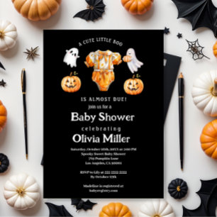 Convite Pequeno Pumpkin Boo - Chá de fraldas do Dia das Br