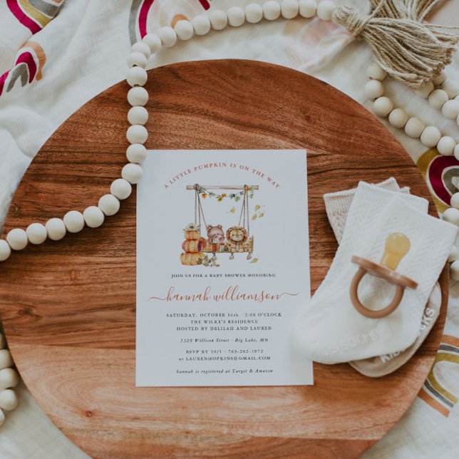 Convite Pequeno Pumpkin | Chá de fraldas de outono (Criador carregado)