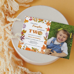 Convite Pequeno Pumpkin está virando dois aniversários de