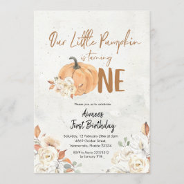 Convite Pequeno Pumpkin está virando uma garota no anivers