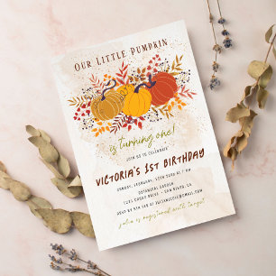 Convite Pequeno Pumpkin Foto de Fazenda fresca Primeiro An