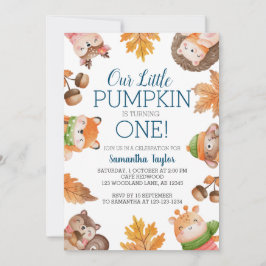 Convite Pequeno Pumpkin, Virando Um, primeiro aniversario