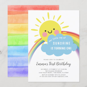 Convite Pequeno Raio De Aniversário Da Sunshine